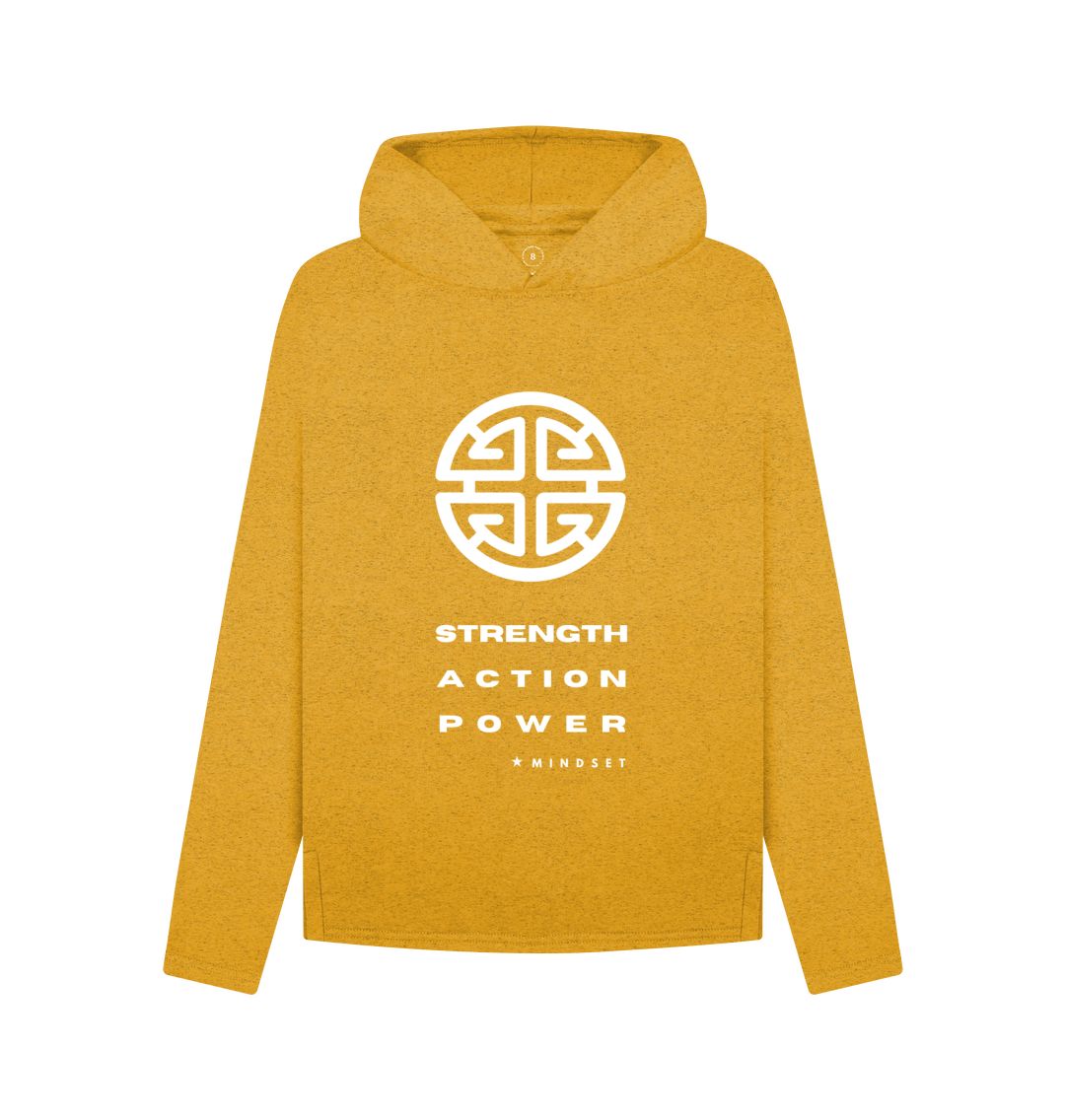 Sunflower Yellow Mindset Collection - Organic Female Hoodie - Bold colours - Strength, Action, Power!