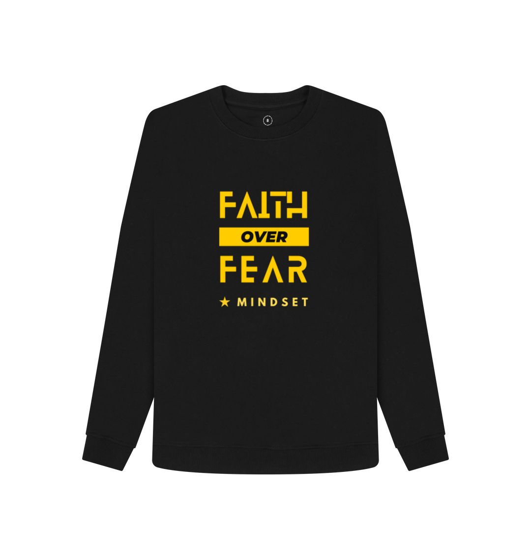 Black Organic female jumper - Mindset collection - Faith over fear