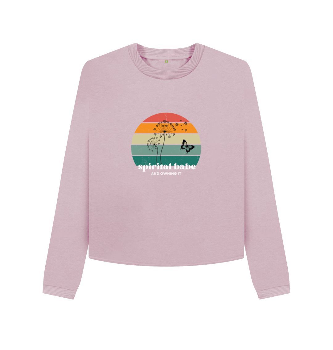Mauve Organic female short Jumper - Spiritual babe and owning it