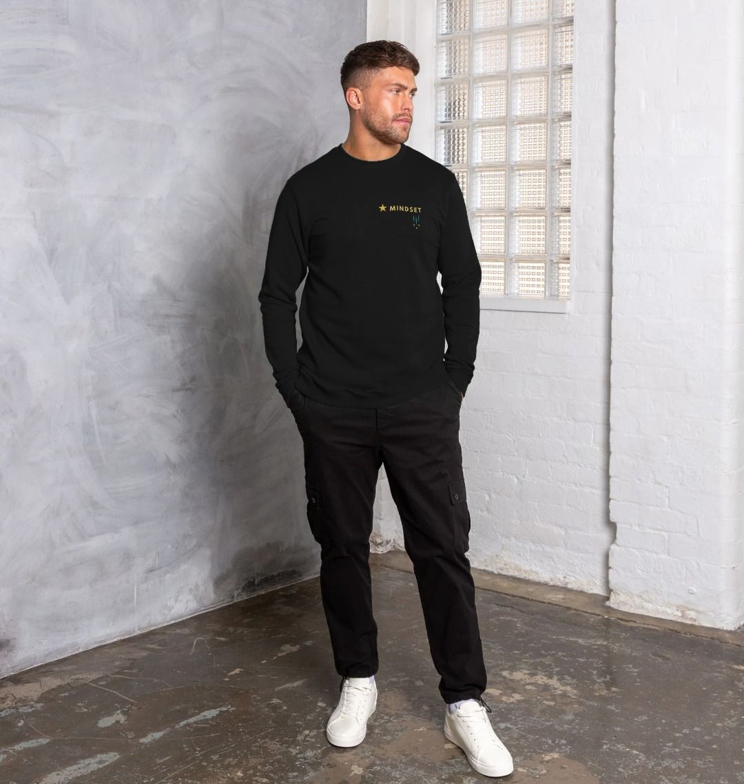 Mindset Collection - Health, Wealth, Skills - Organic front and back design Male Sweater