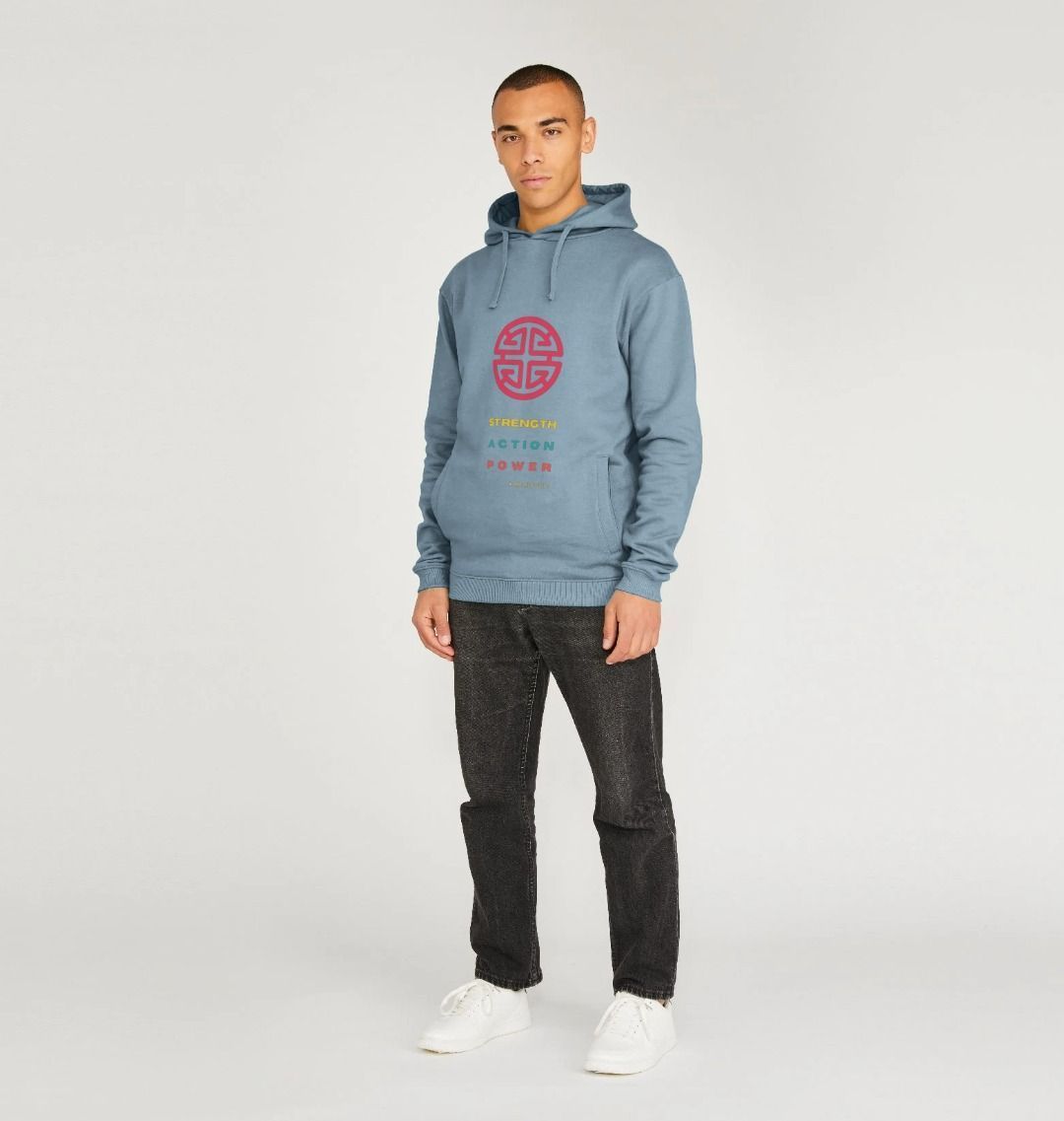 Mindset collection - Organic Male Hoodie - Strength, Action, Power