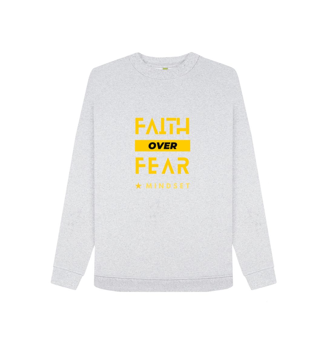 Grey Organic female jumper - Mindset collection - Faith over fear
