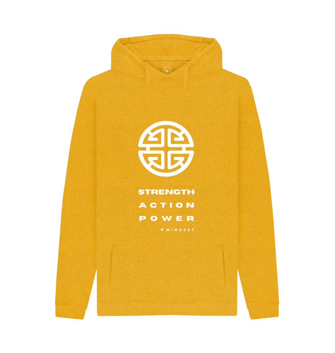 Sunflower Yellow Mindset Collection - Organic Male Hoodie Strength, Action, Power