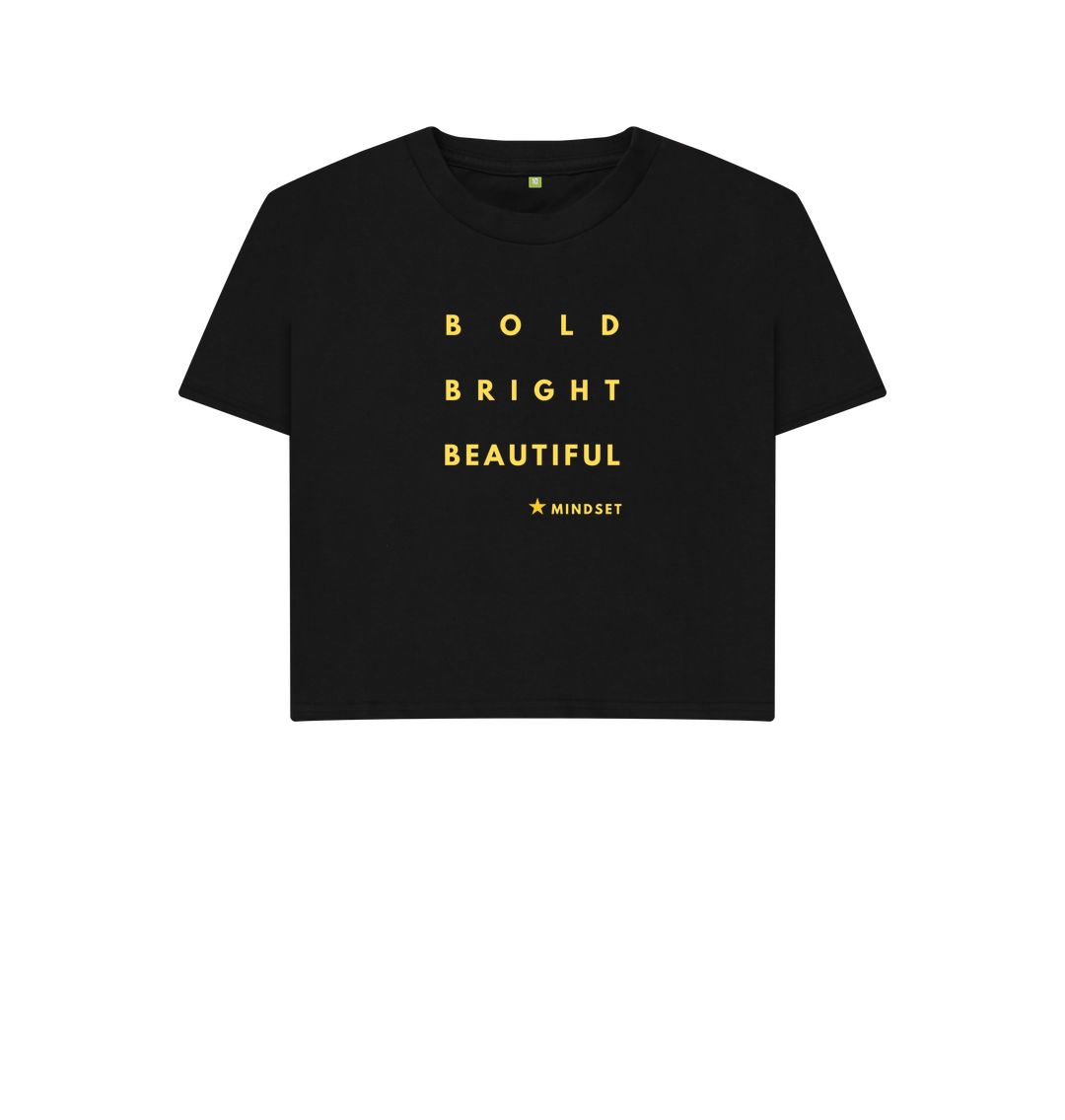 Black Organic Box T-shirt - Bold, Bright, Beautiful.