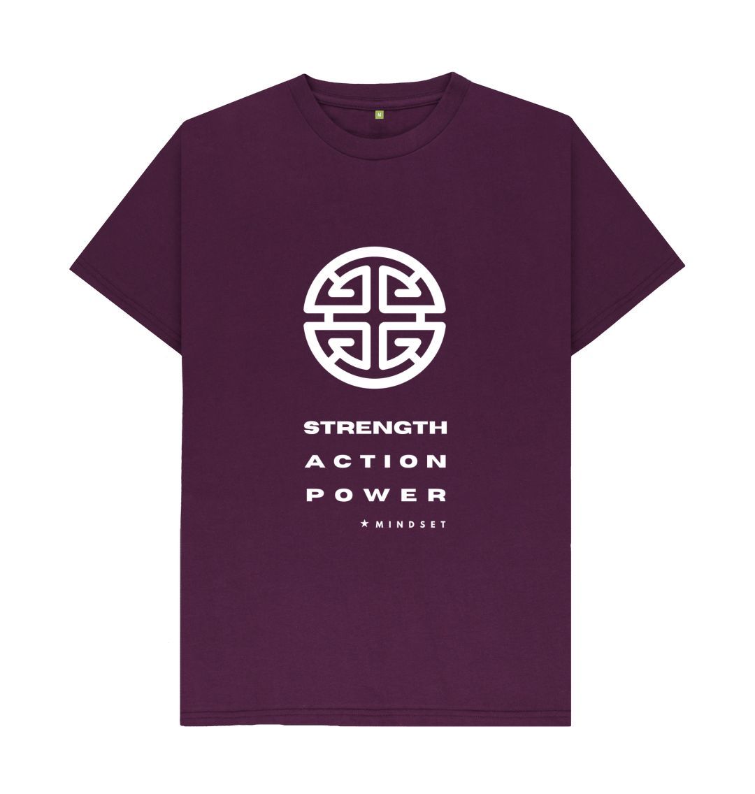 Purple Mindset Collection - Organic Male T-shirt - Strength, Action, Power