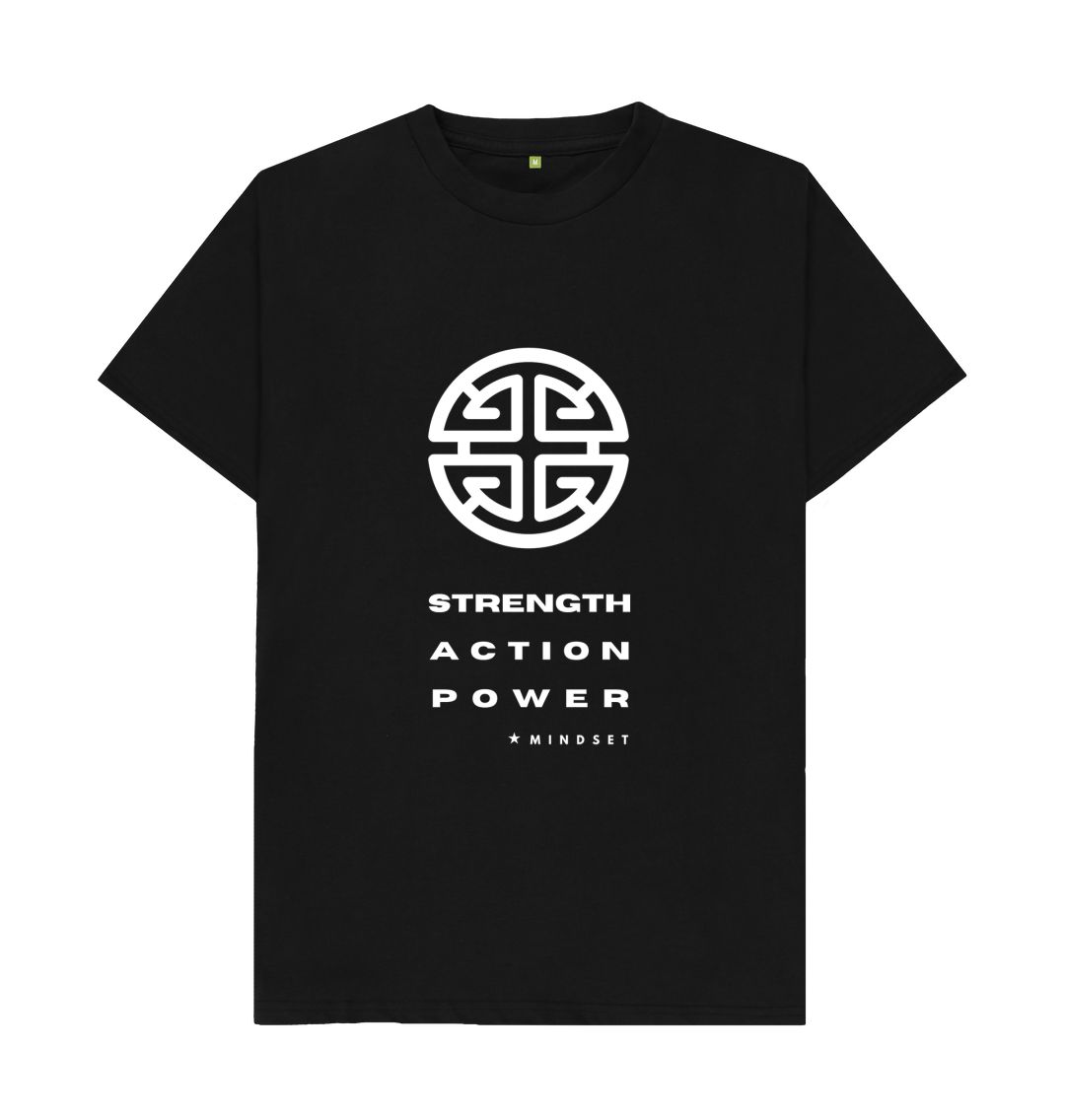 Black Mindset Collection - Organic Male T-shirt - Strength, Action, Power