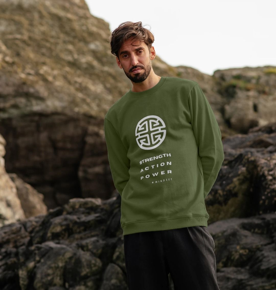 Mindset Collection - Organic Male Jumper- Strength, Action, Power