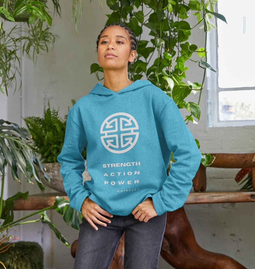 Mindset Collection - Organic Female Hoodie - Bold colours - Strength, Action, Power!