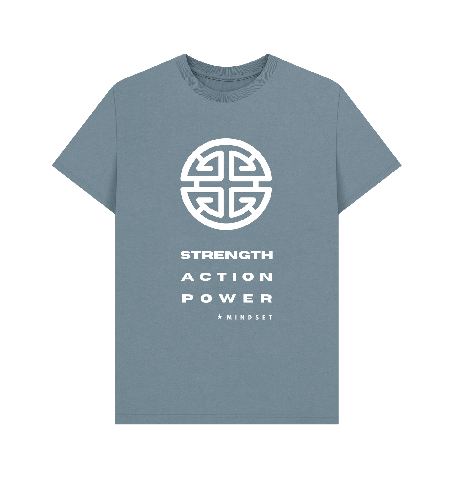 Stone Blue Printed T-shirt Front