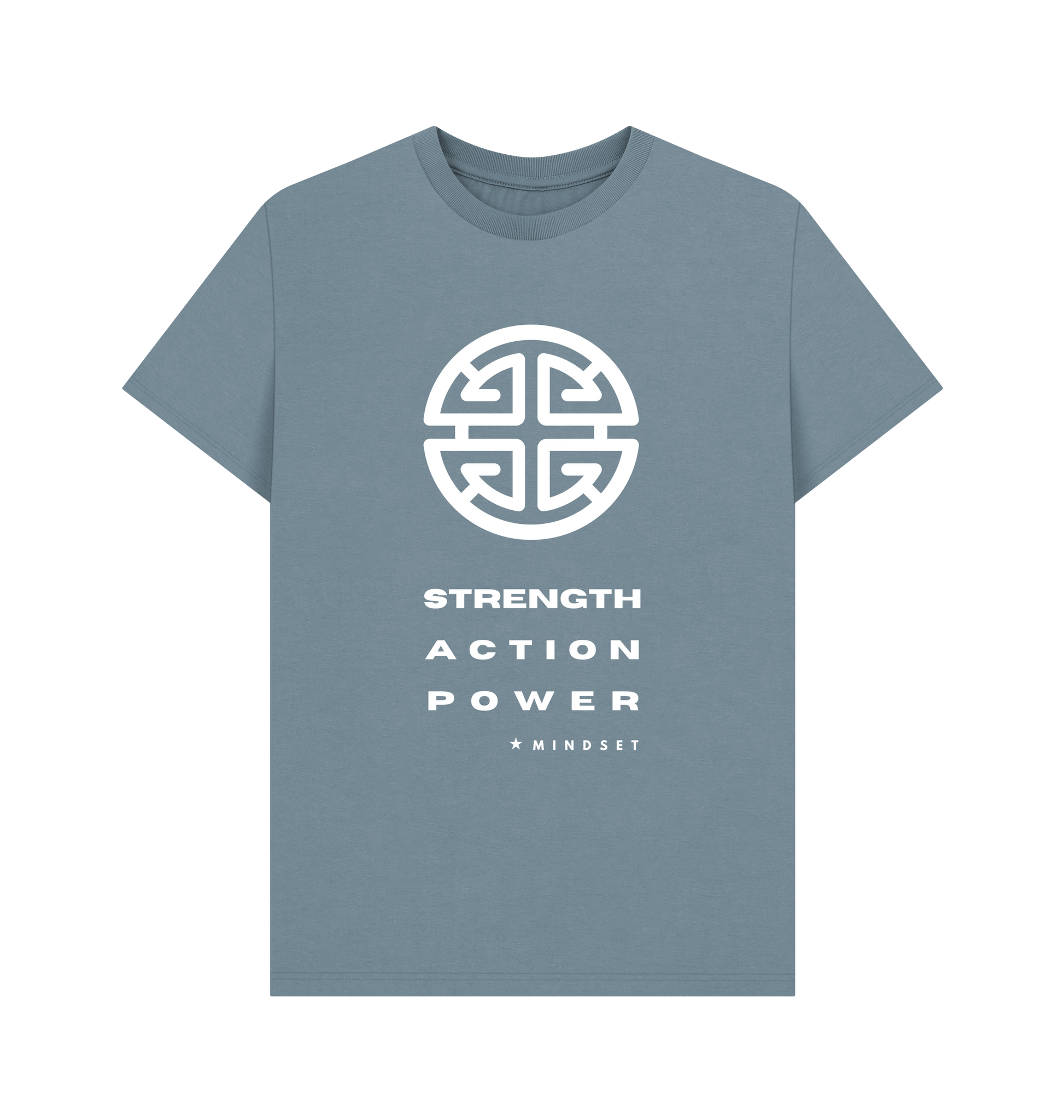 Stone Blue Printed T-shirt Front