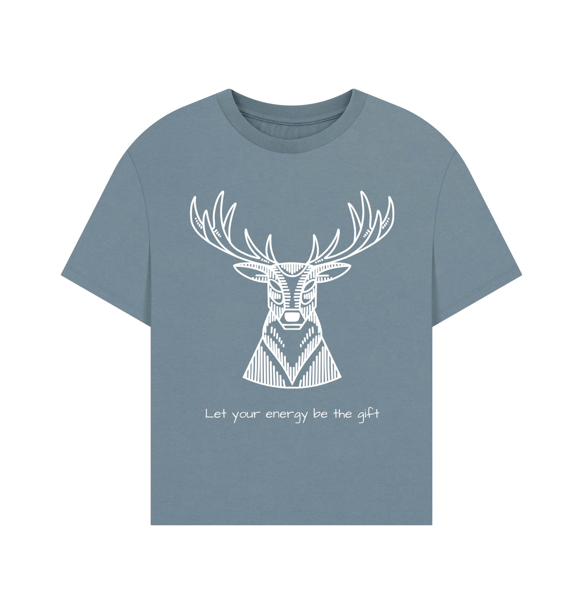 Stone Blue Printed T-shirt Front