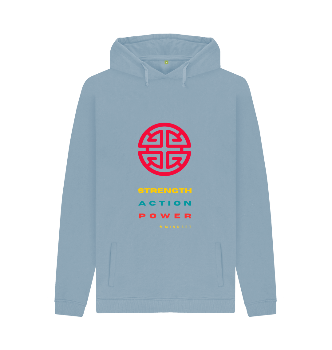 Stone Blue Printed Hoody Front