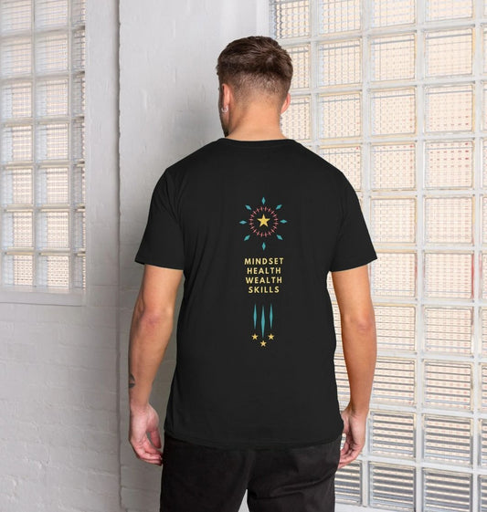 Mindset collection - Health, Wealth, Skills front and back design - Organic Mans T-shirt