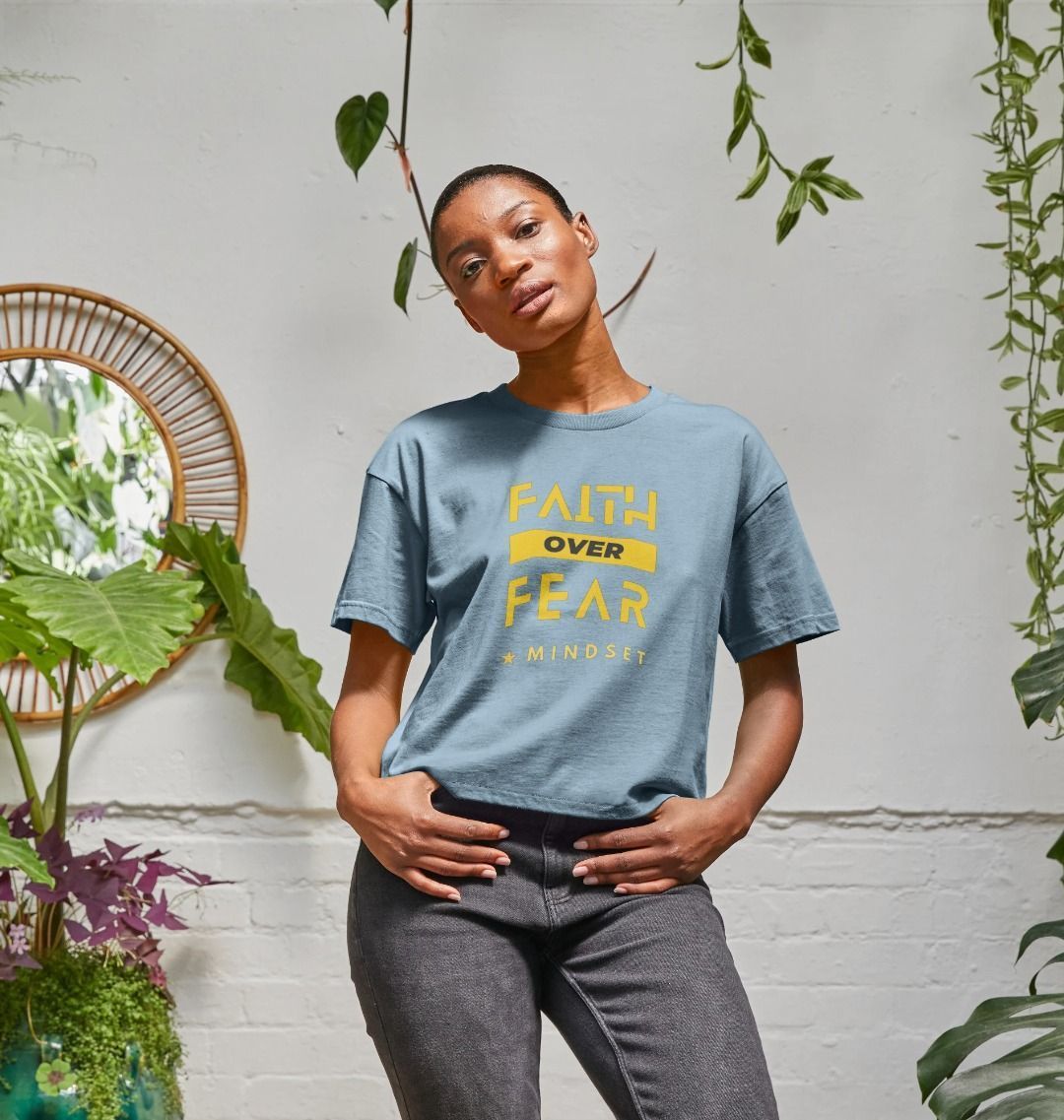 Organic female short T-shirt - Mindset Collection - Faith over Fear