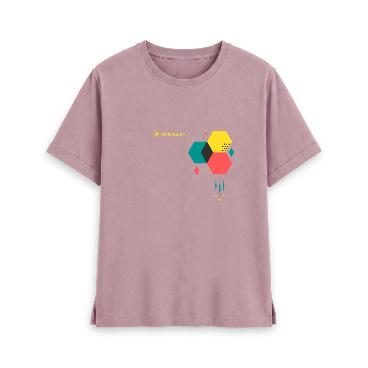 Mauve Printed T-shirt Front