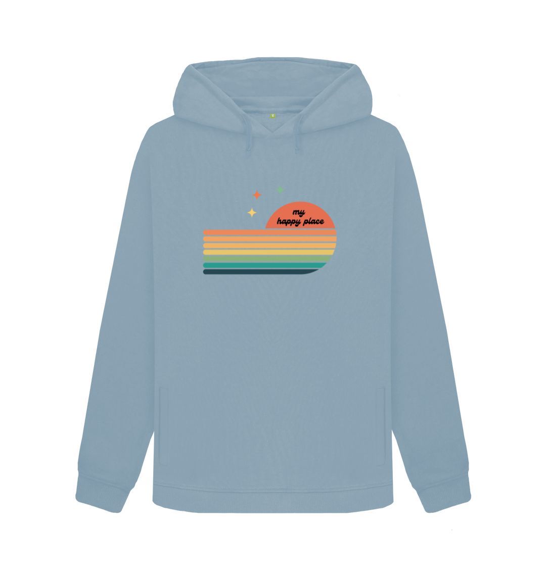 Stone Blue Organic Hoodie - my happy place