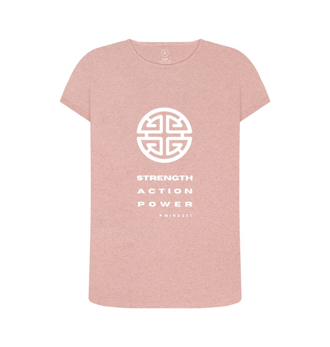 Sunset Pink Mindset Collection - Organic ladies T-shirt - Strength, Action, Power