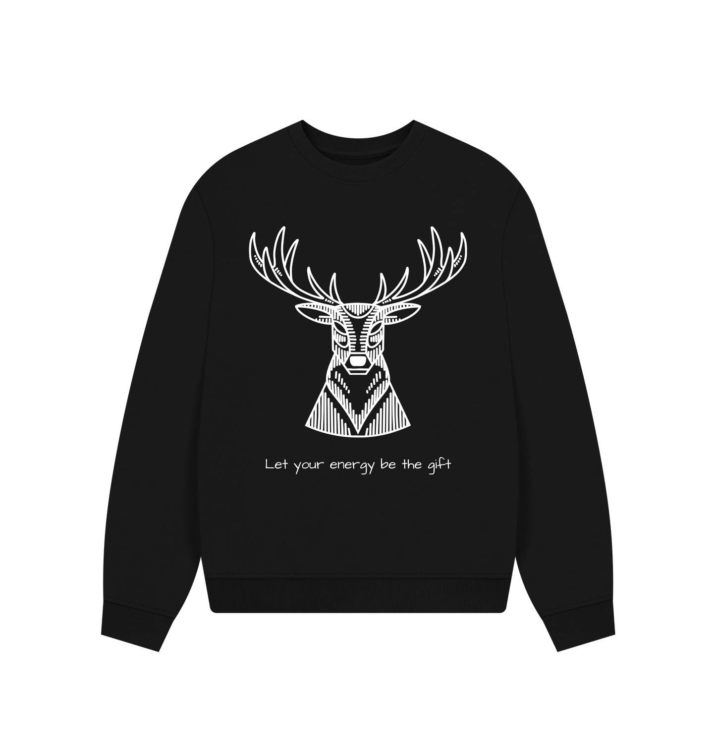 Black Printed Sweater Front