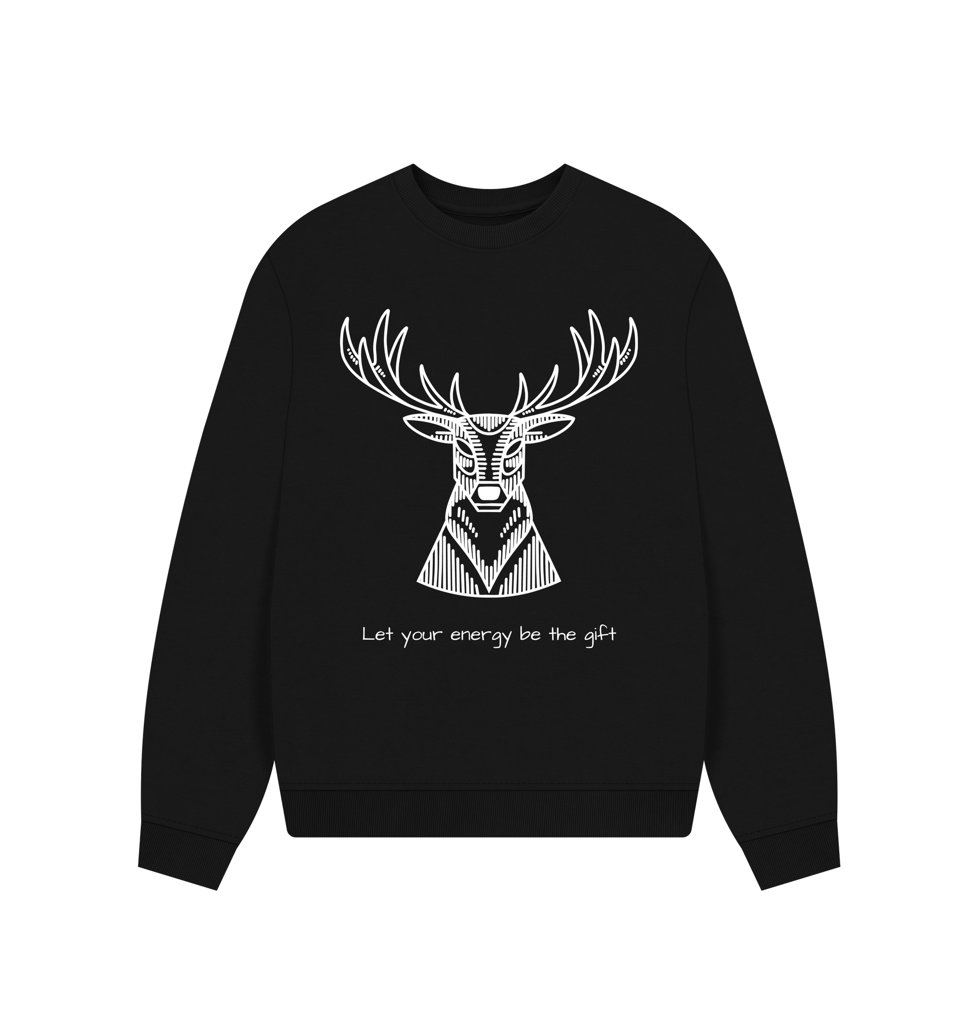 Black Printed Sweater Front