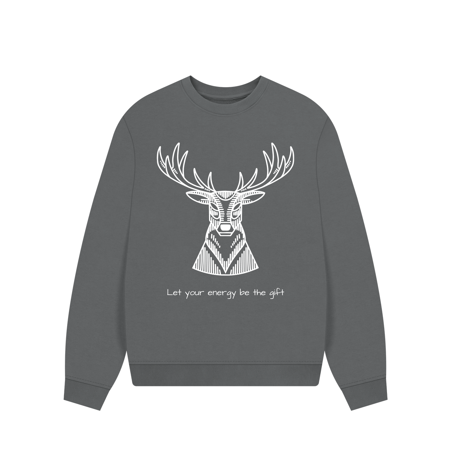 Slate Grey Printed Sweater Front