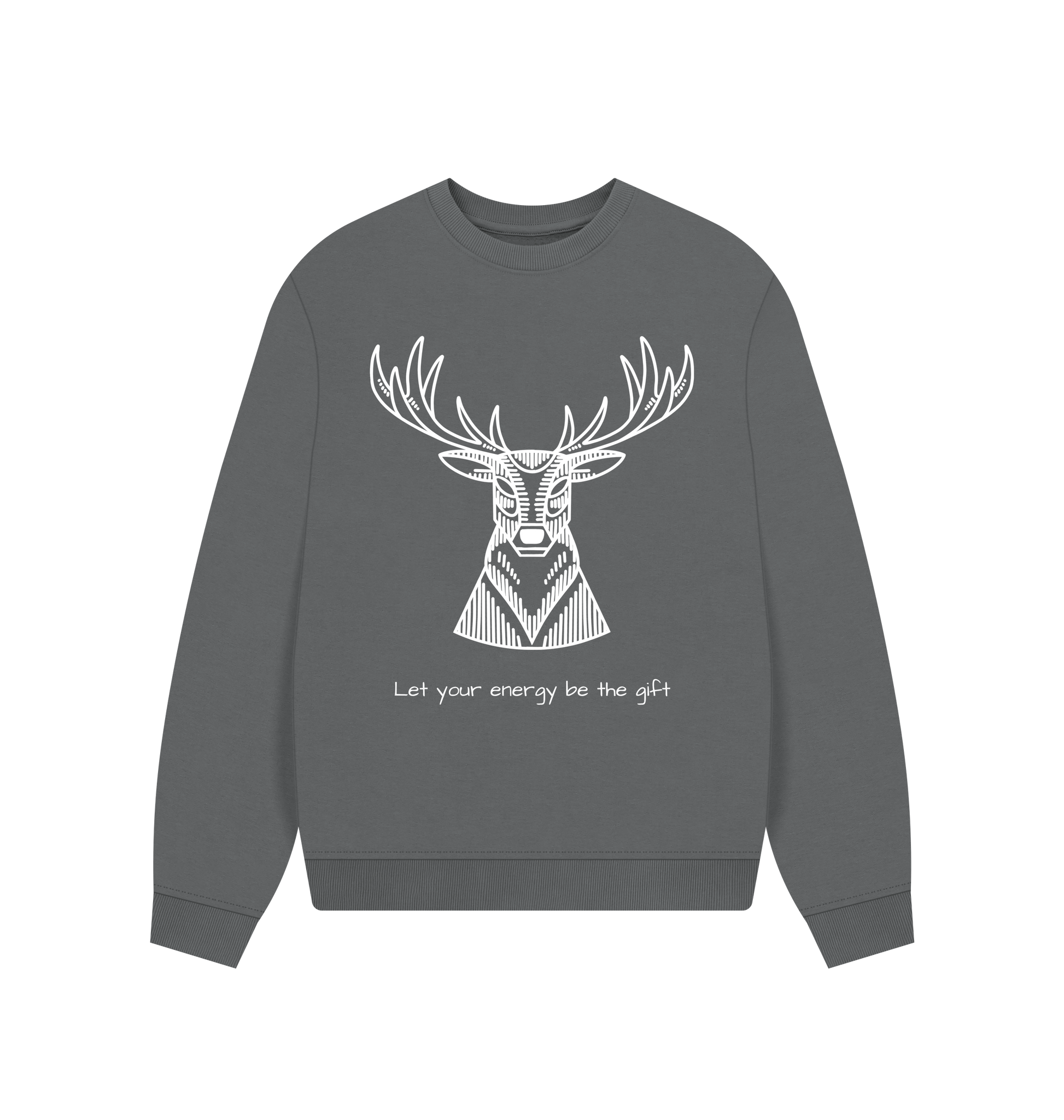 Slate Grey Printed Sweater Front