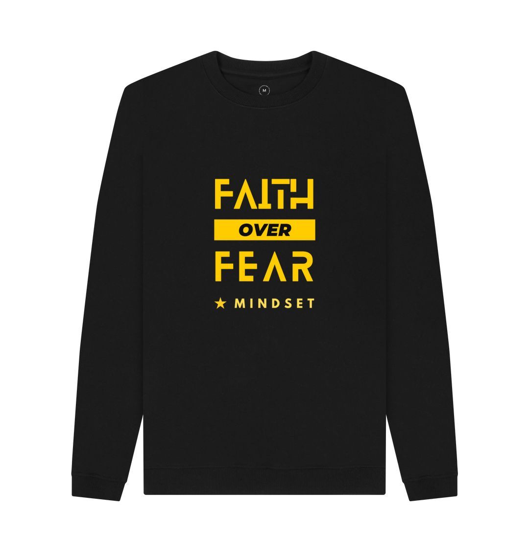 Black Organic males  jumper - Mindset collection - faith over fear