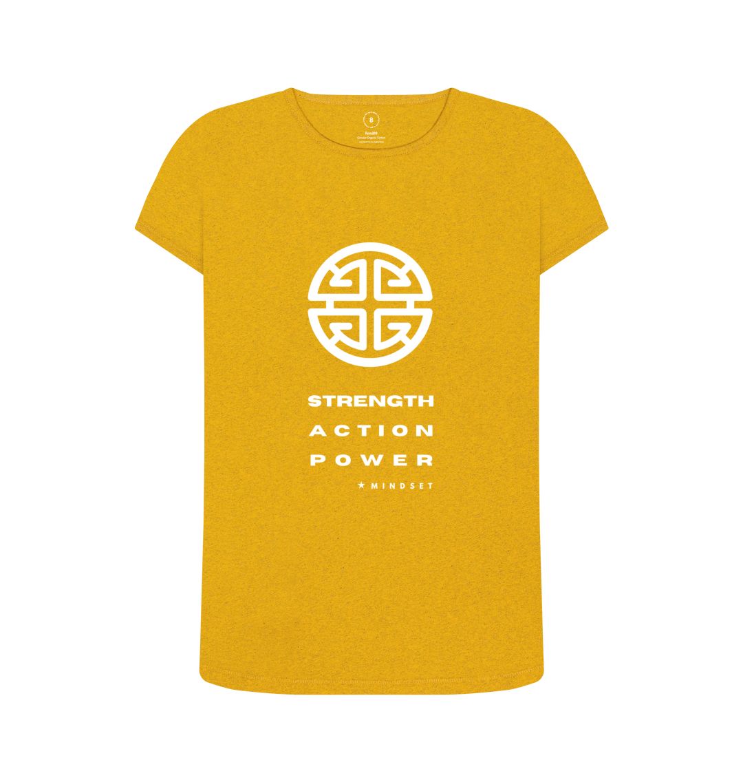 Sunflower Yellow Mindset Collection - Organic ladies T-shirt - Strength, Action, Power