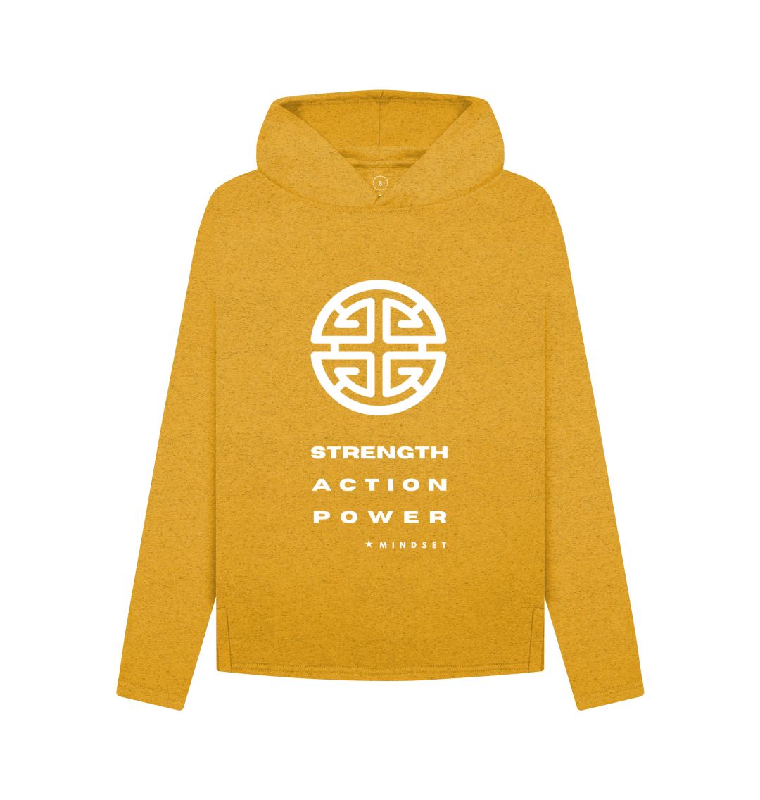 Sunflower Yellow Mindset Collection - Organic Female Hoodie - Bold colours -  Strength, Action, Power!