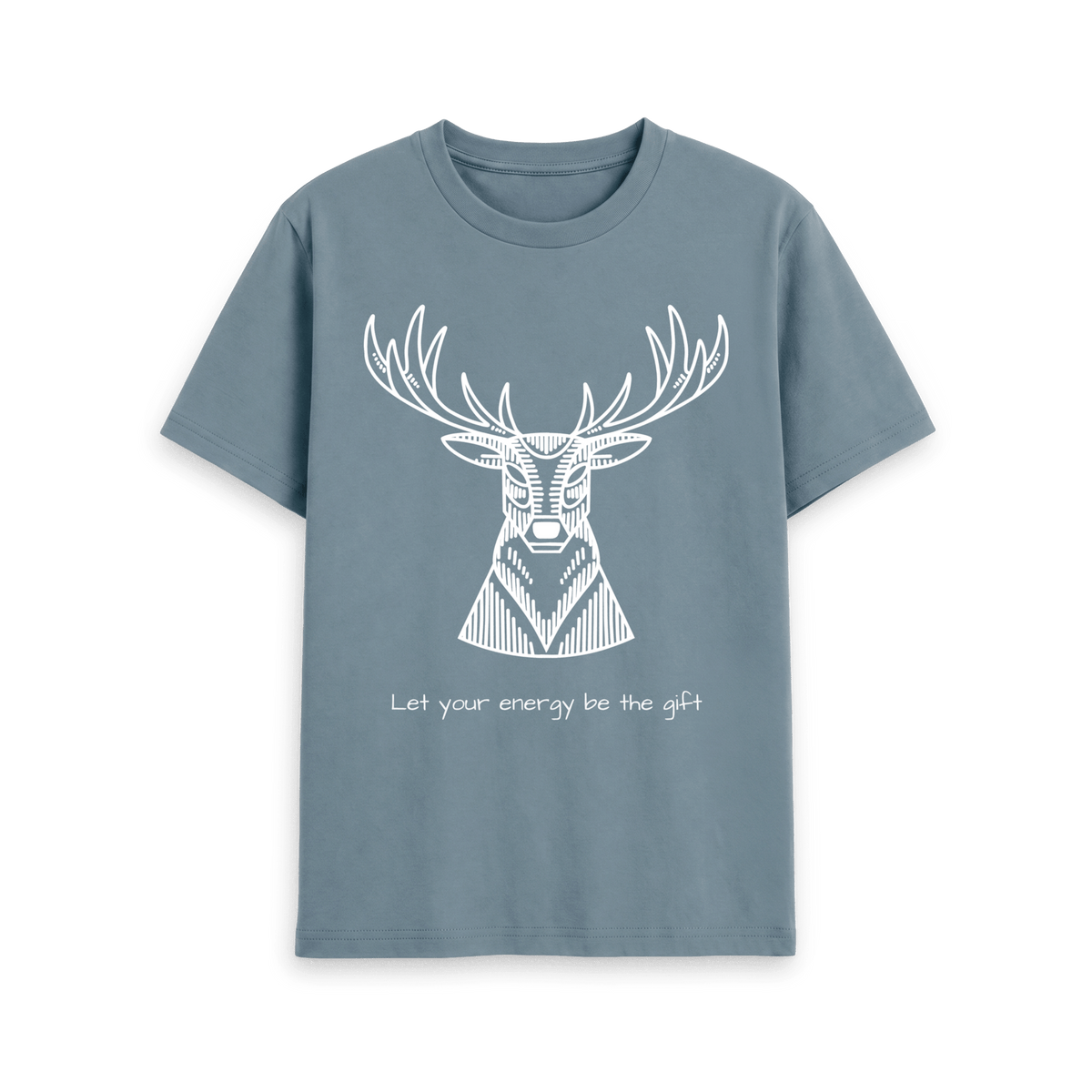 Stone Blue Printed T-shirt Front