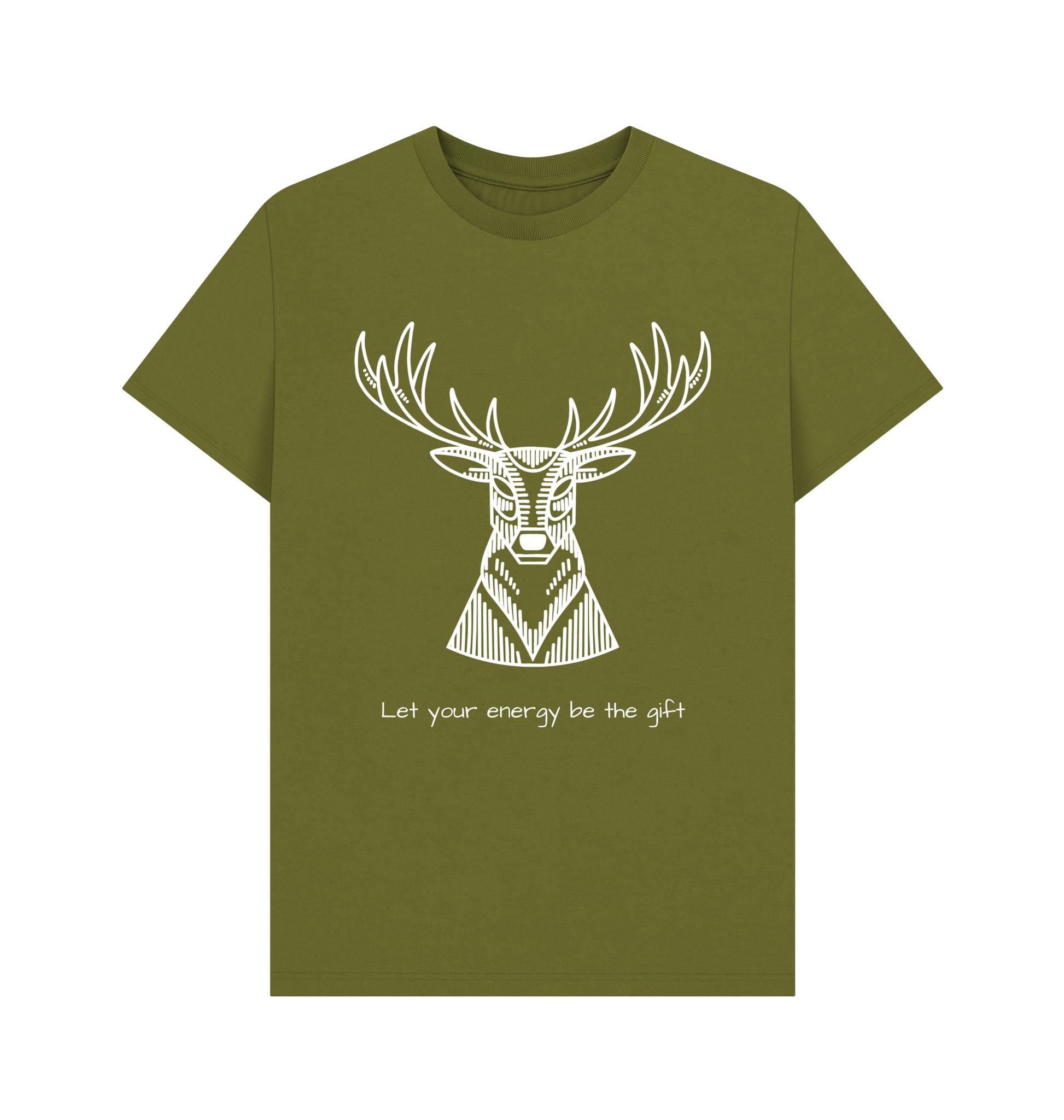Moss Green Printed T-shirt Front