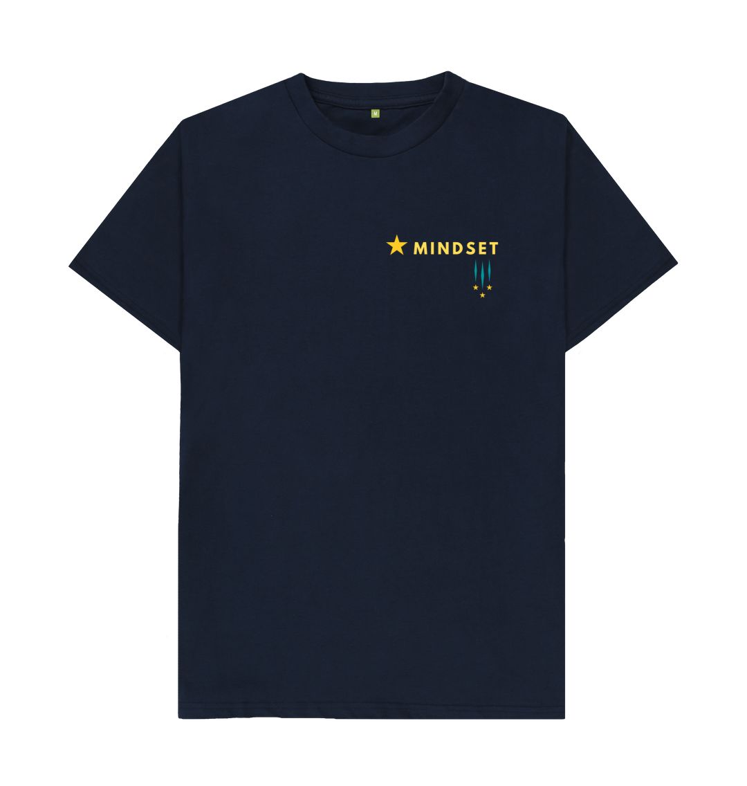 Navy Blue Mindset collection - Health, Wealth, Skills front and back design - Organic Mans T-shirt