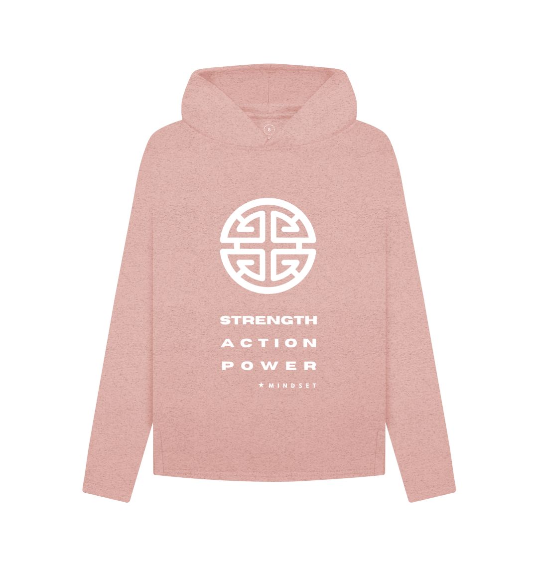 Sunset Pink Mindset Collection - Organic Female Hoodie - Bold colours -  Strength, Action, Power!