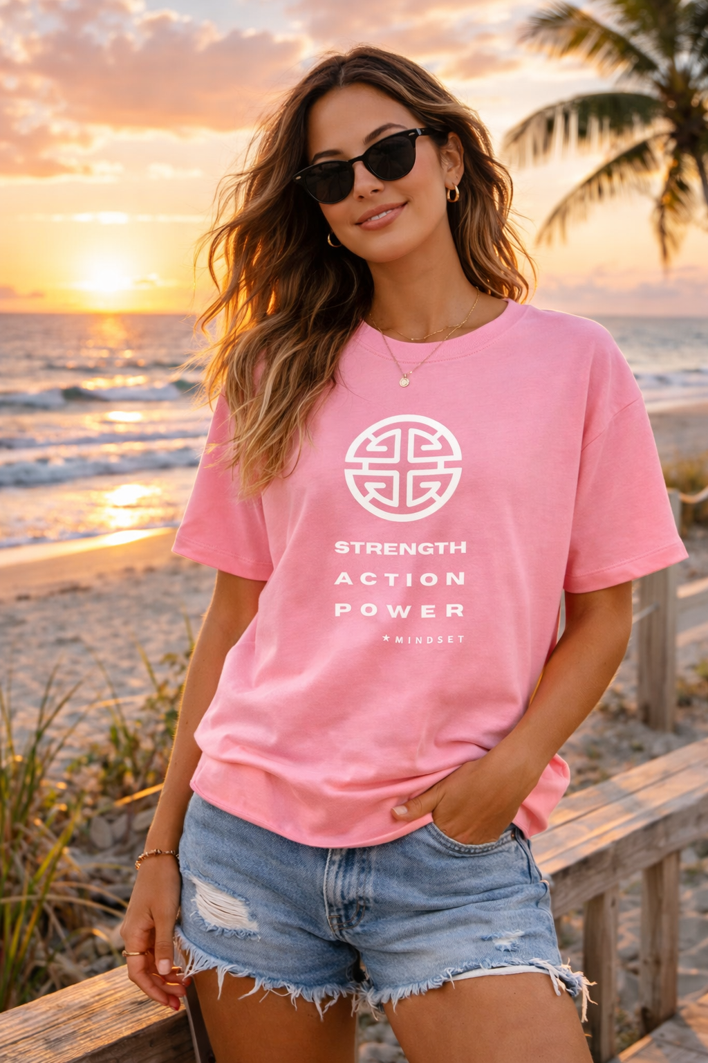 Mindset Collection - PROSPERITY - Strength Action Power - Organic Oversized female tee