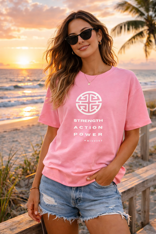Mindset Collection - PROSPERITY - Strength Action Power - Organic Oversized female tee
