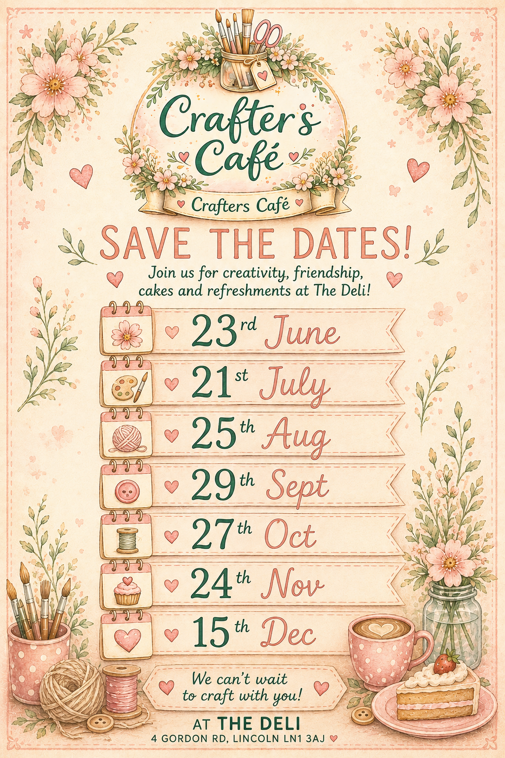 23rd June - Crafters Cafe @ Bailgate Deli Lincoln