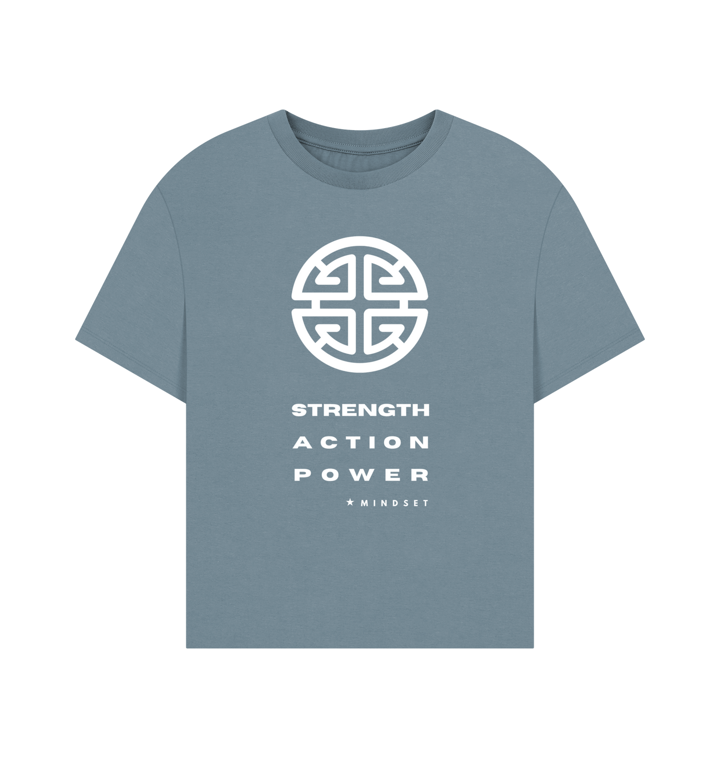 Stone Blue Printed T-shirt Front