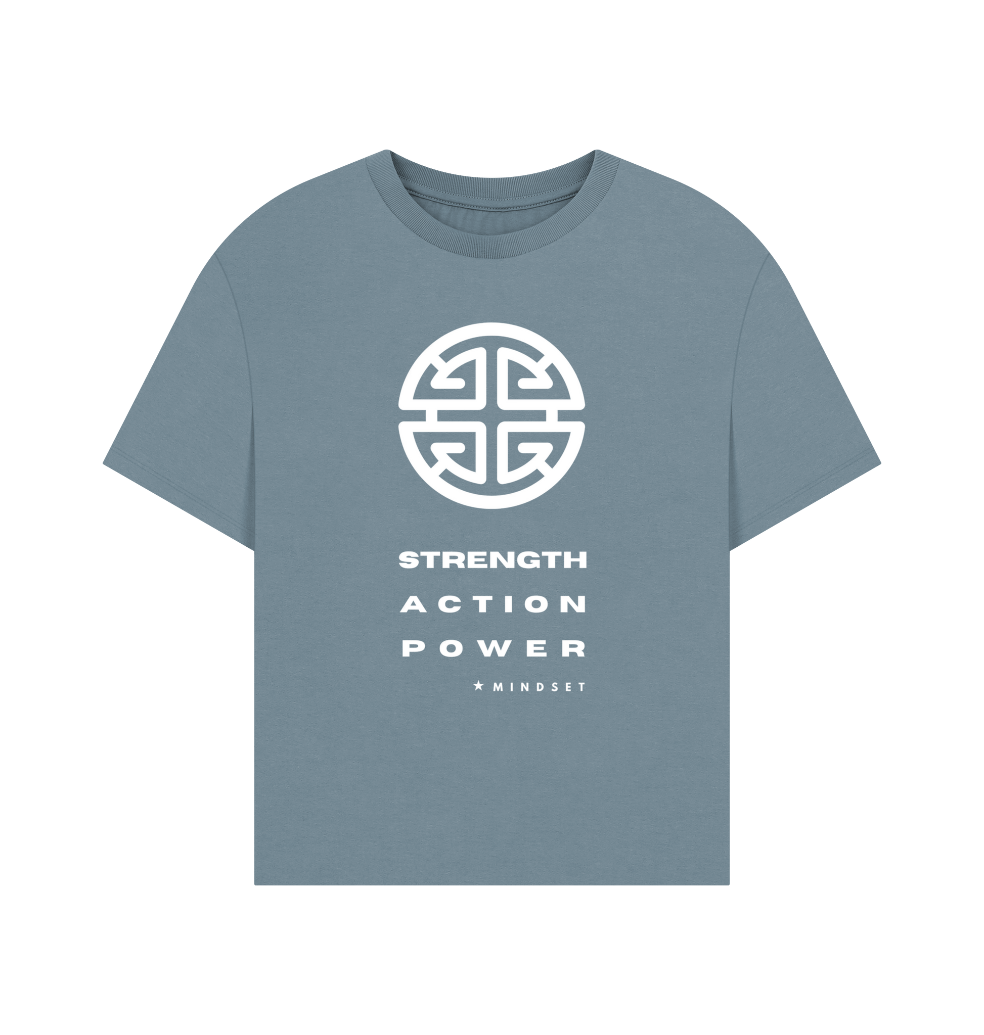 Stone Blue Printed T-shirt Front