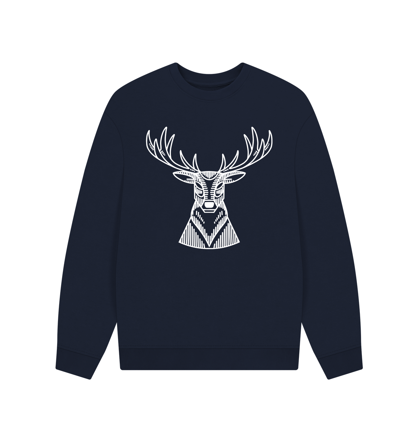 Navy Blue Printed Sweater Front
