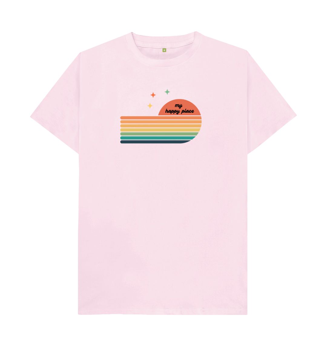 Pink Organic t-shirt (mans) - my happy place