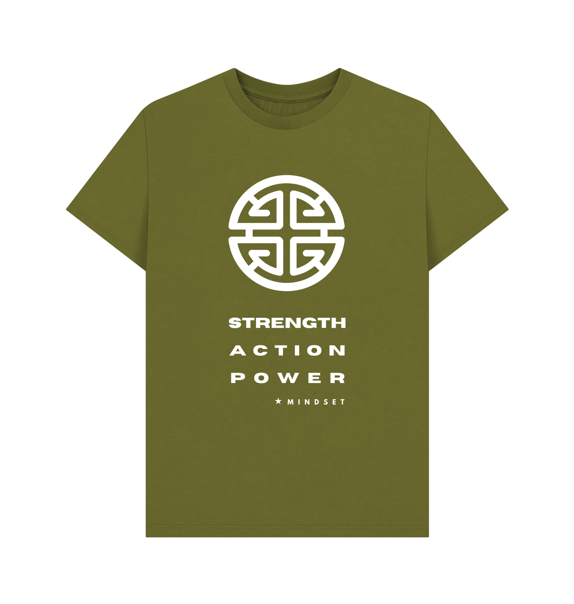 Moss Green Printed T-shirt Front