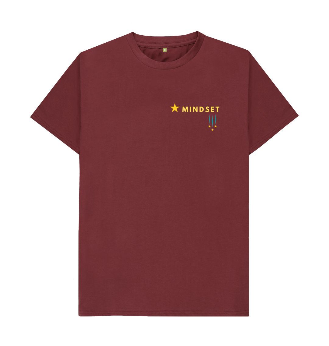 Red Wine Mindset collection - Health, Wealth, Skills front and back design - Organic Mans T-shirt