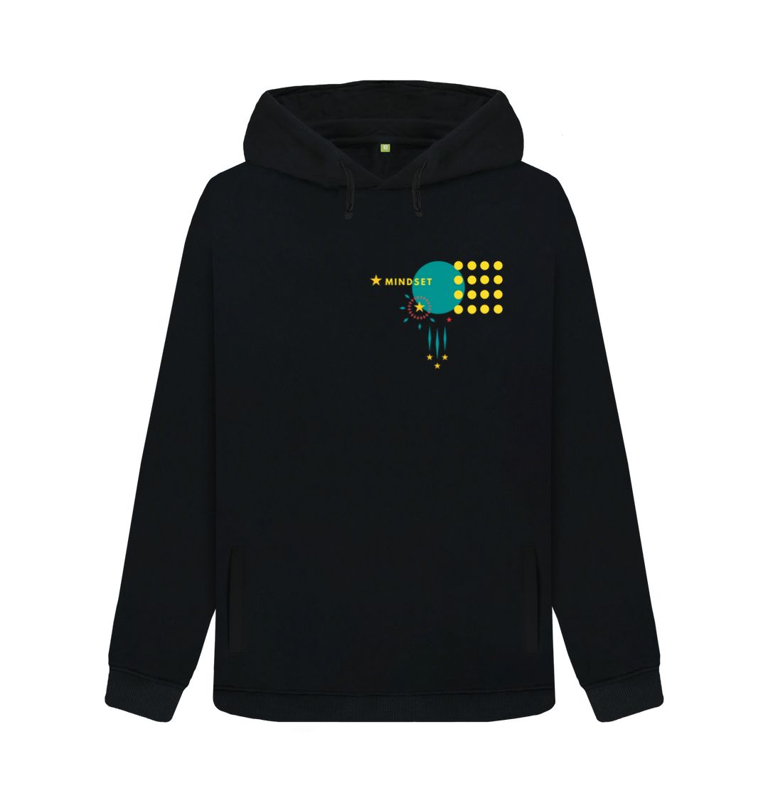 Black Organic female Hoodie - Mindset collection - Double side design - Bold, Bright, Beautiful