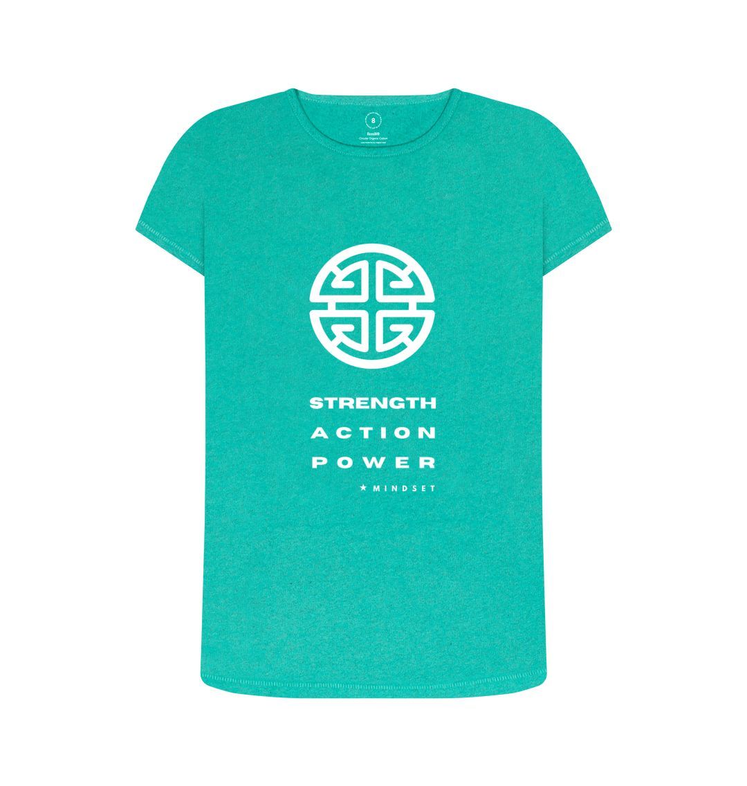 Seagrass Green Mindset Collection - Organic ladies T-shirt - Strength, Action, Power