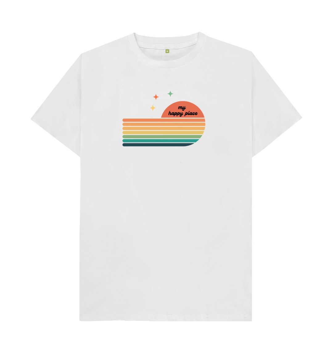 White Organic t-shirt (mans) - my happy place