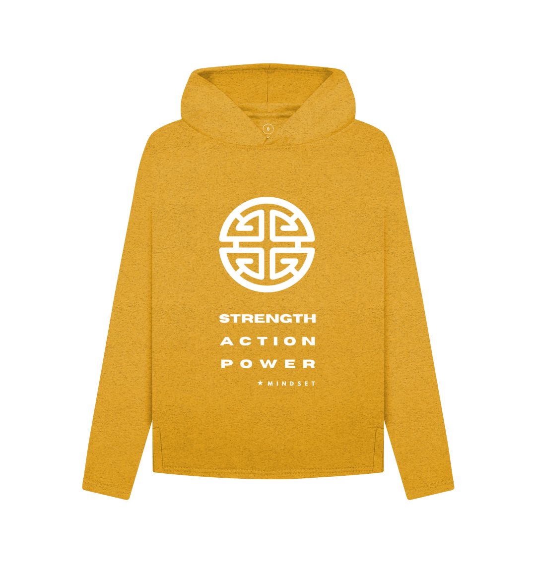 Sunflower Yellow Mindset Collection - Organic female hoodie - Strength, action, power!!