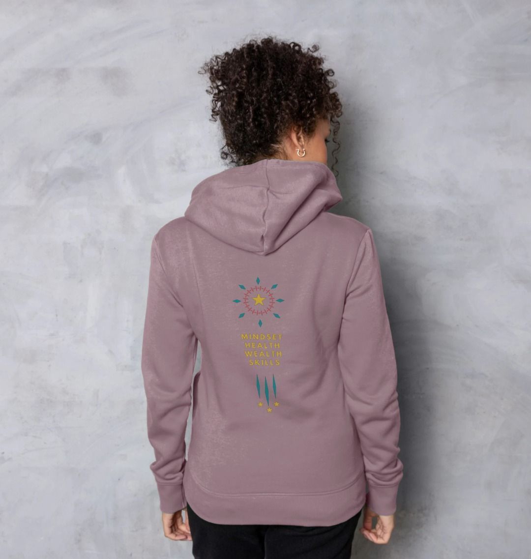 Organic jumper - Mindset collection - Health, Wealth, Skills - Organic Woman's Hoodie