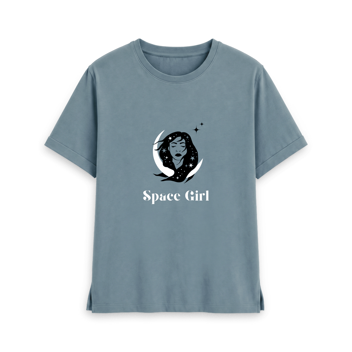 Stone Blue Printed T-shirt Front
