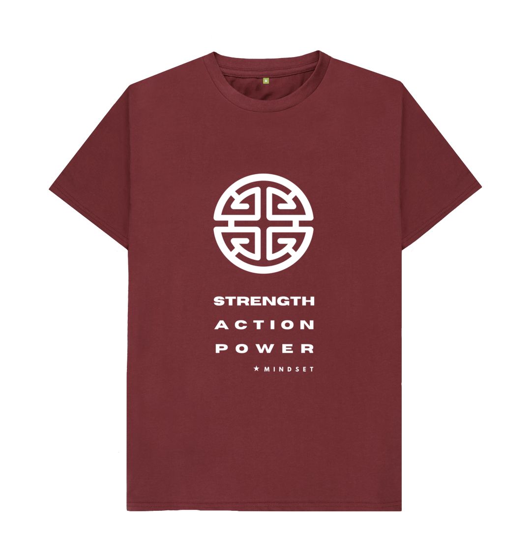Red Wine Mindset Collection - Organic Male T-shirt - Strength, Action, Power