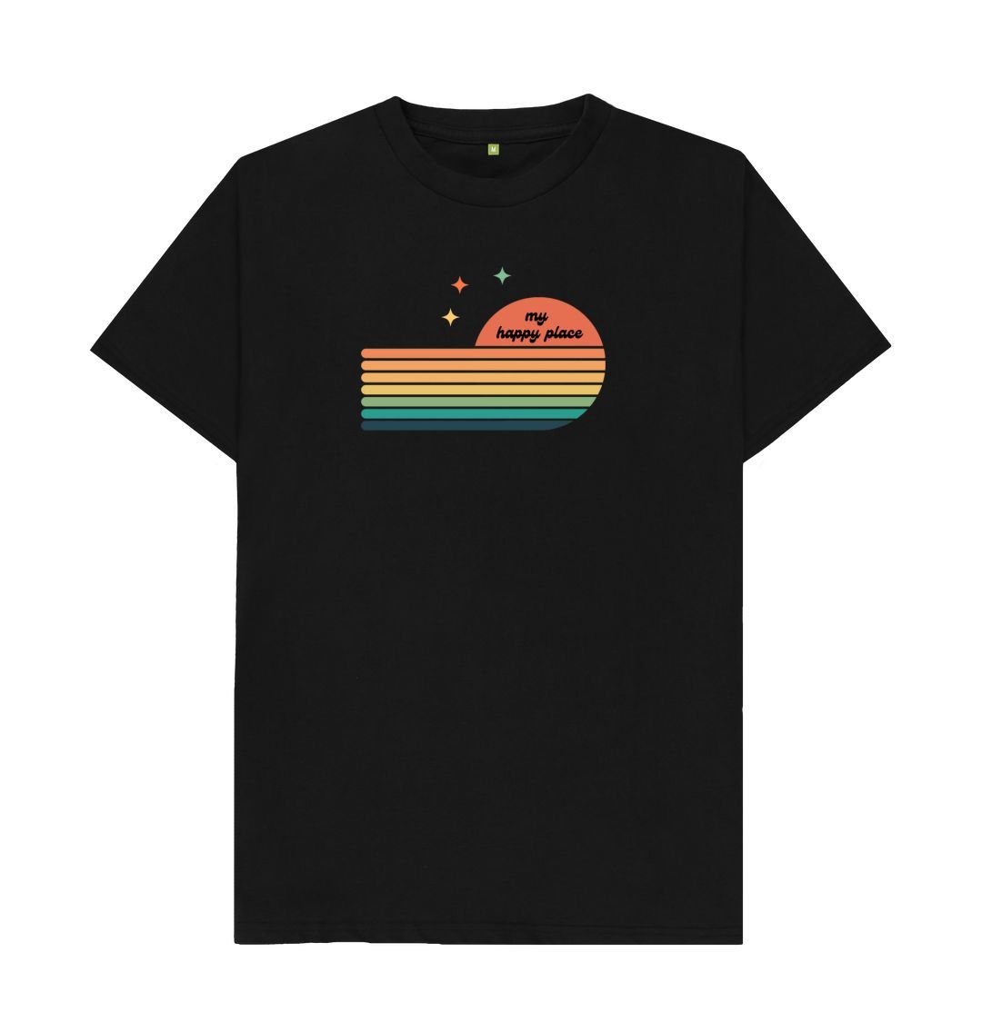 Black Organic t-shirt (mans) - my happy place