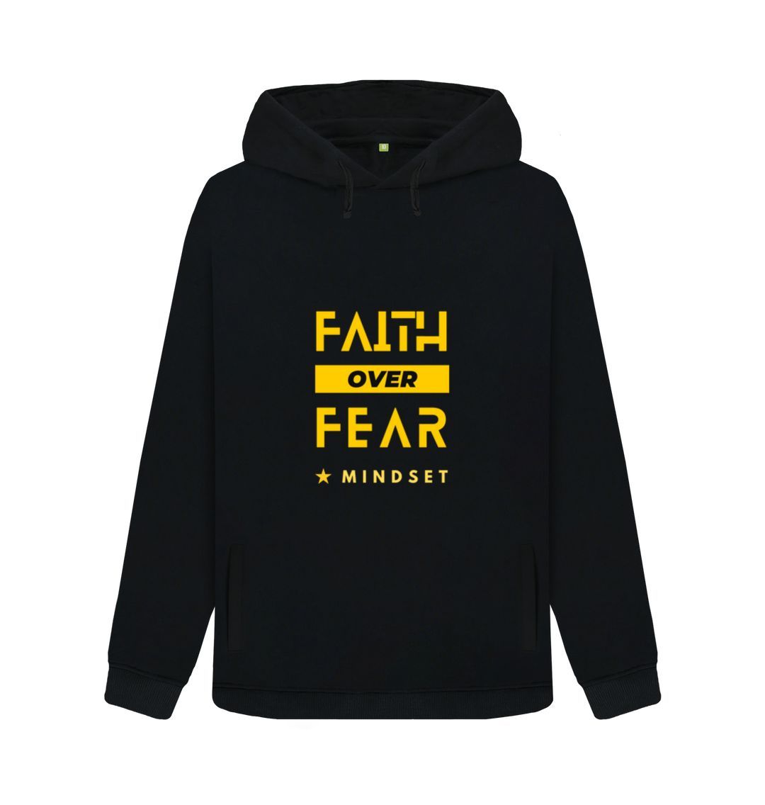 Black Organic females Hoodie - Mindset collection - faith over fear